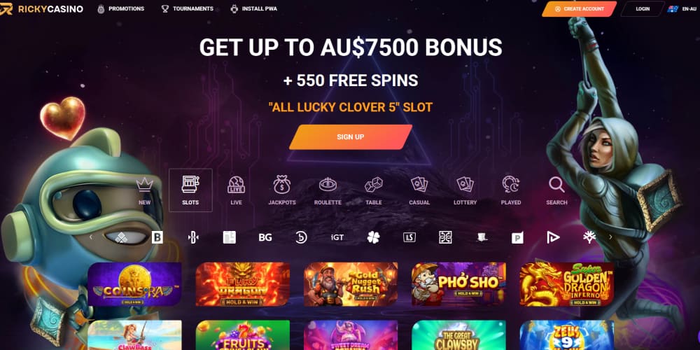 Ricky Casino pokie bonuses