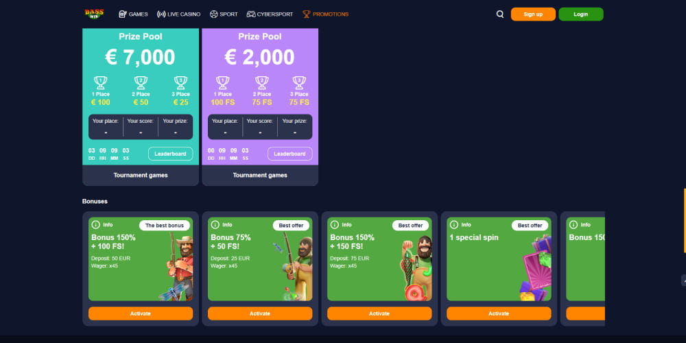 Bass Win free spins
