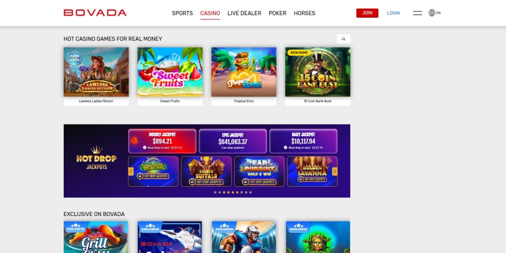 Bovada casino games