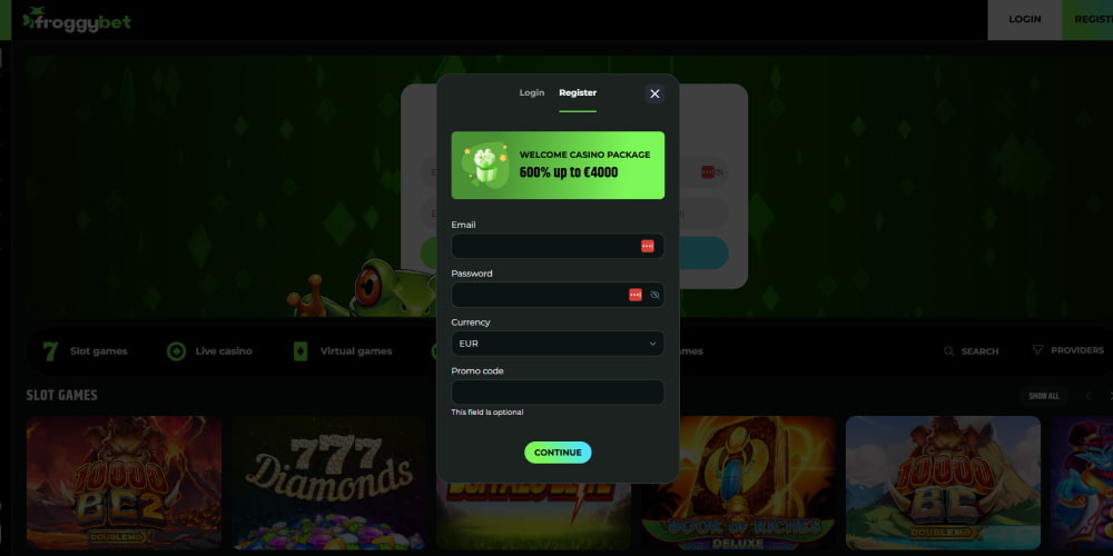 FroggyBet welcome bonus