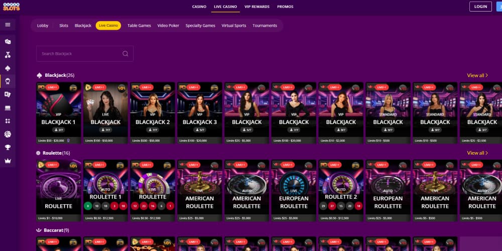 Super Slots live dealers