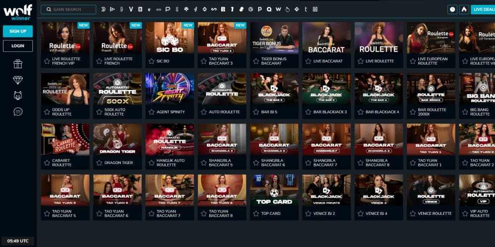 Wolf Winner live casino